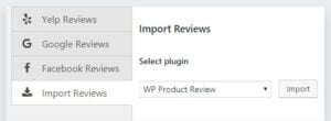 import ratings from other plugins